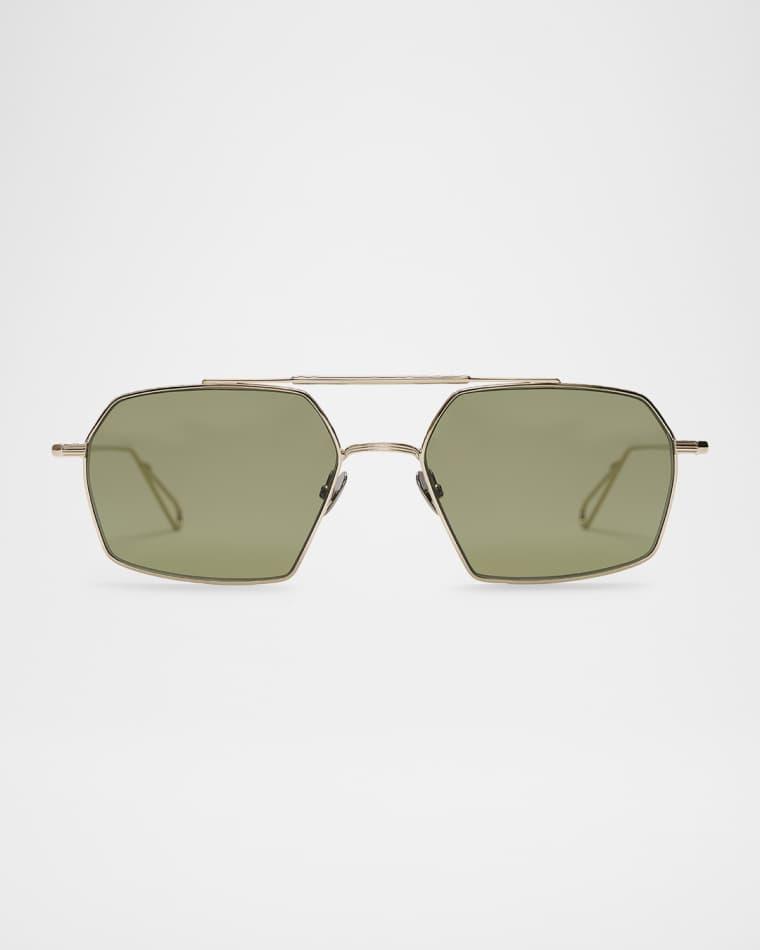 Haussman Rectangle Metal & Nylon Sunglasses by AHLEM