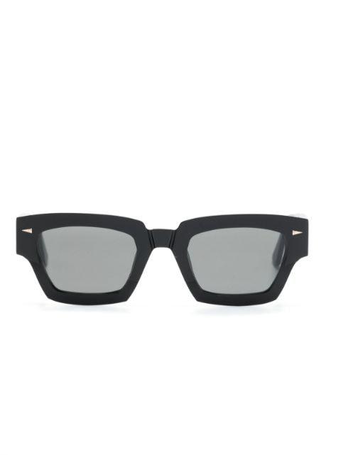 Magenta rectangle-frame sunglasses by AHLEM