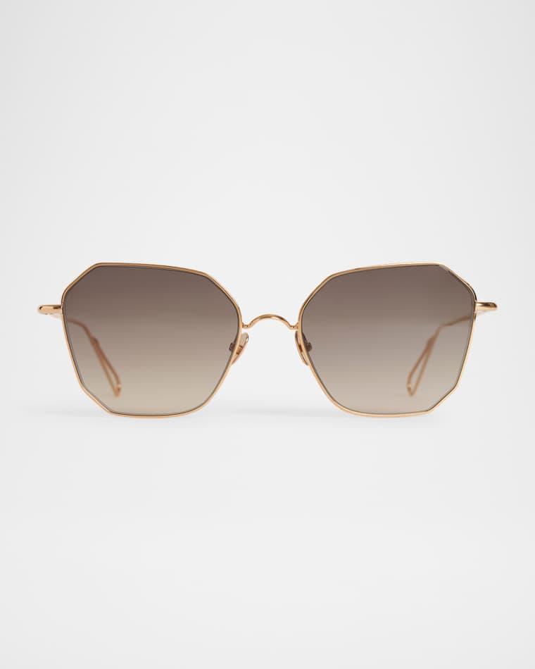Marceline Metal & Nylon Square Sunglasses by AHLEM
