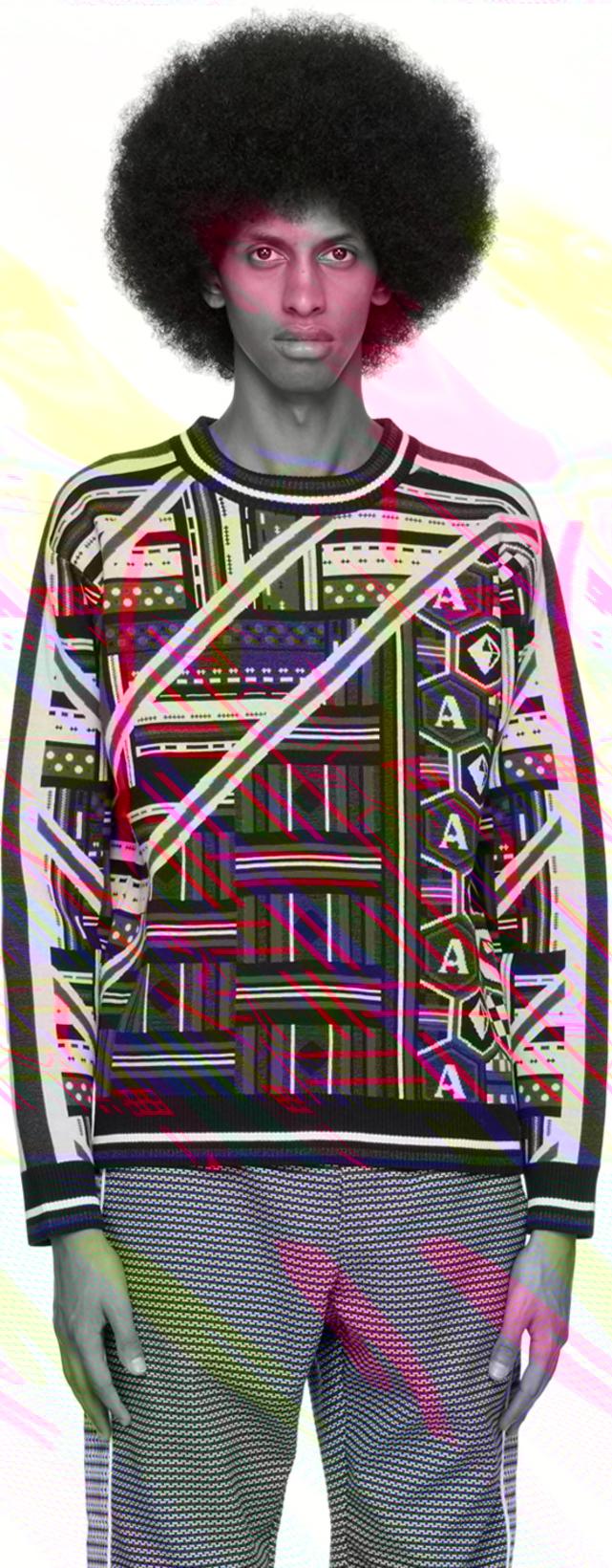 Blue & Red Quadri Sweater by AHLUWALIA