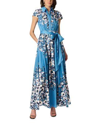 Printed Chiffon Long Dress by AIDAN MATTOX