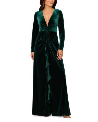 Velvet Twist Gown by AIDAN MATTOX