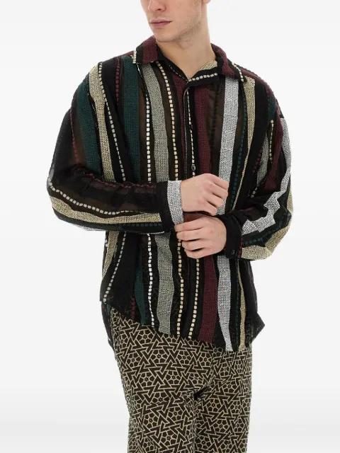 stripe-embroidered shirt by AIE