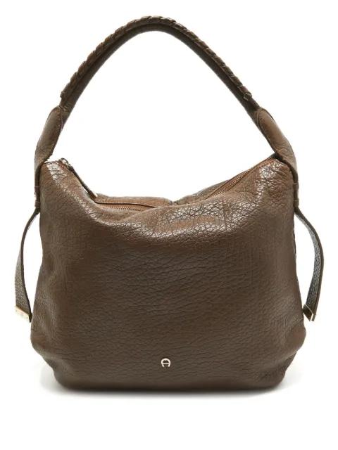 pre-owned braided-handle slouchy shoulder bag by AIGNER VINTAGE
