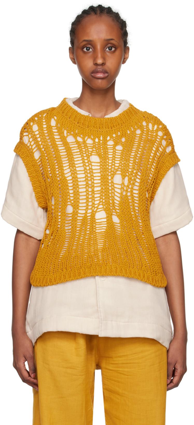 Yellow Laddering Vest by AIREI