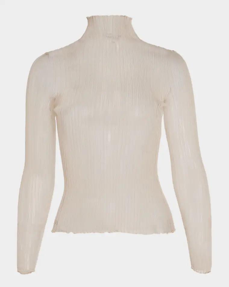 Modern Mist Translucent Ribbed Turtleneck by AISLING CAMPS