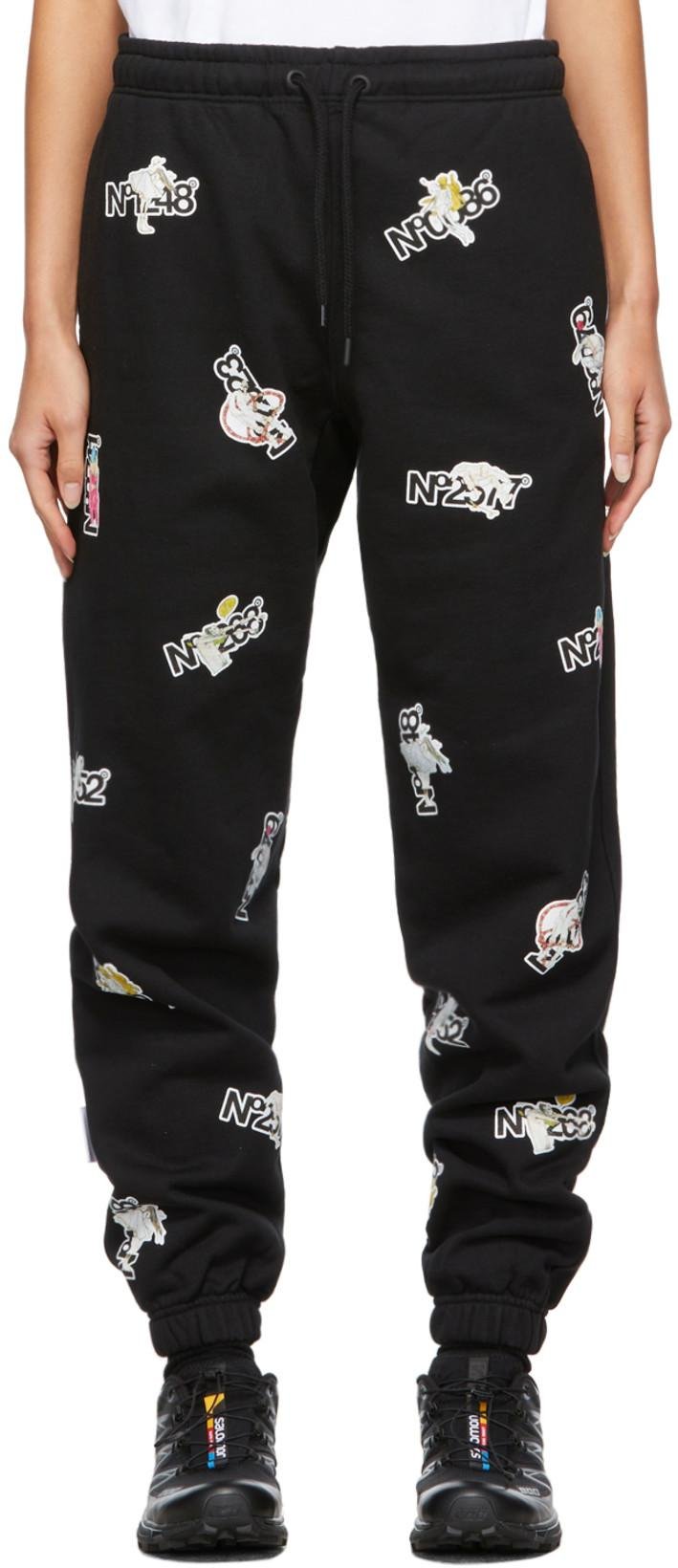 Black Sticker Series Lounge Pants by AITOR THROUPS THE DSA