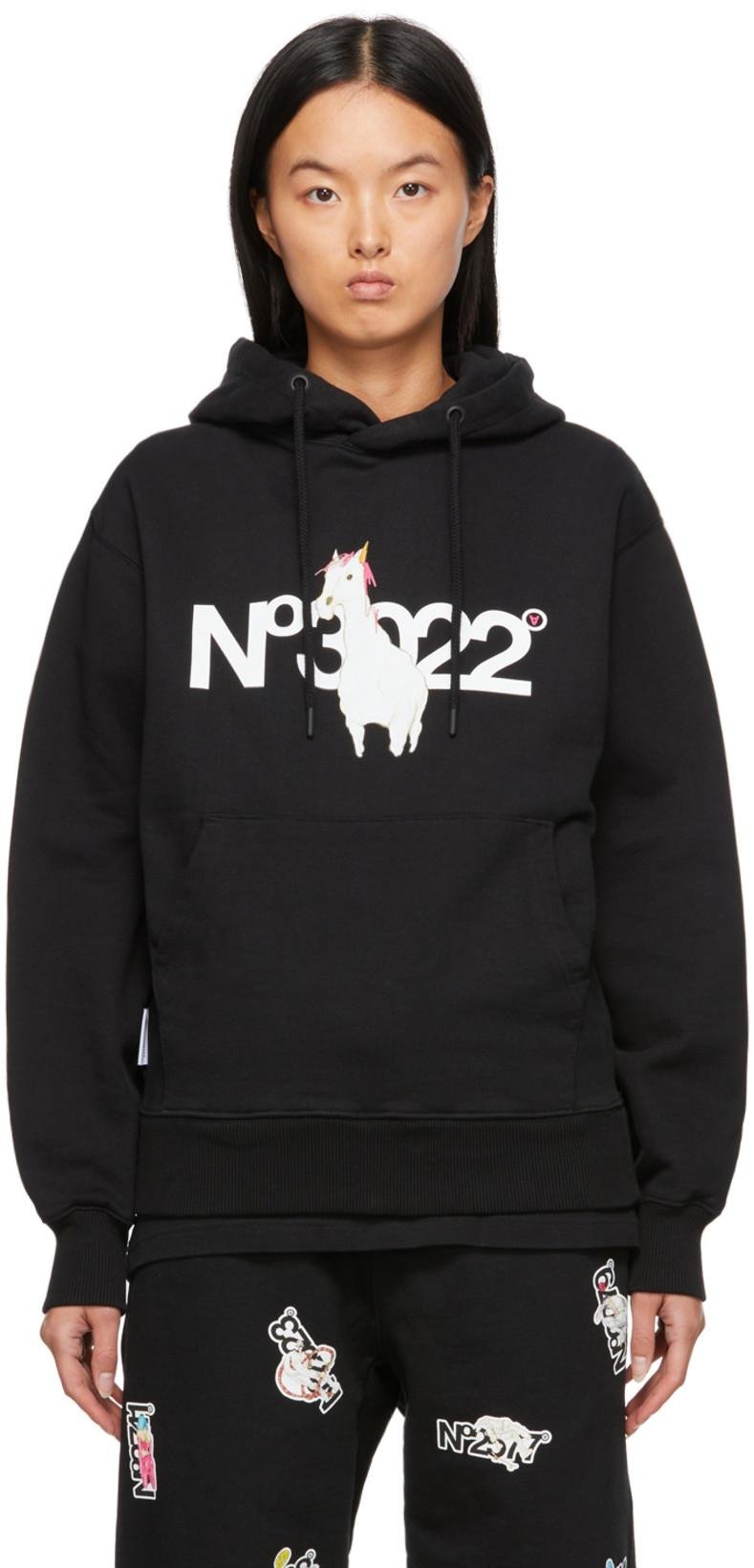 SSENSE Exclusive Black 'No3022' Hoodie by AITOR THROUPS THE DSA
