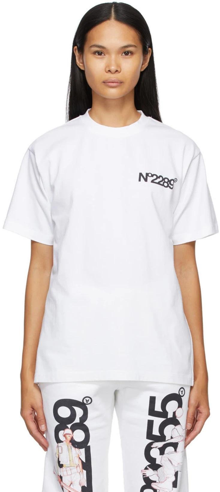 White 'NO2289' T-Shirt by AITOR THROUPS THE DSA