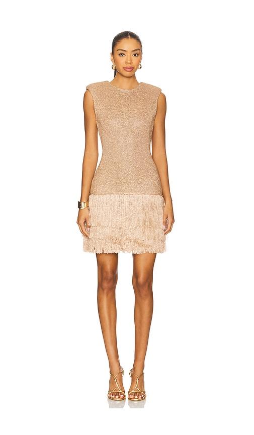 Aje Breeze Kint Mini Dress in Metallic Gold by AJE