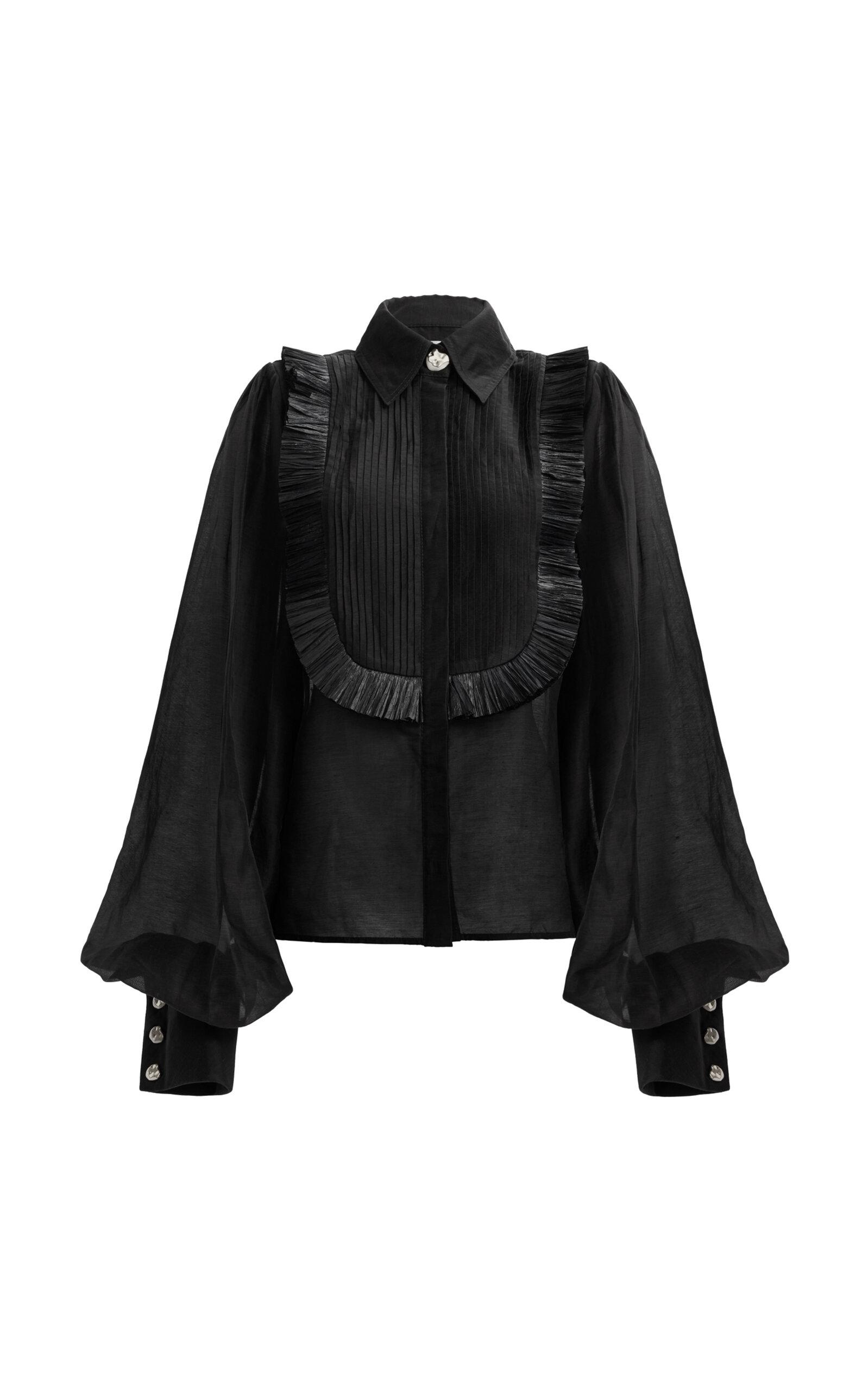 Aje Perilla Voluminous Linen-Blend Blouse - Moda Operandi by AJE