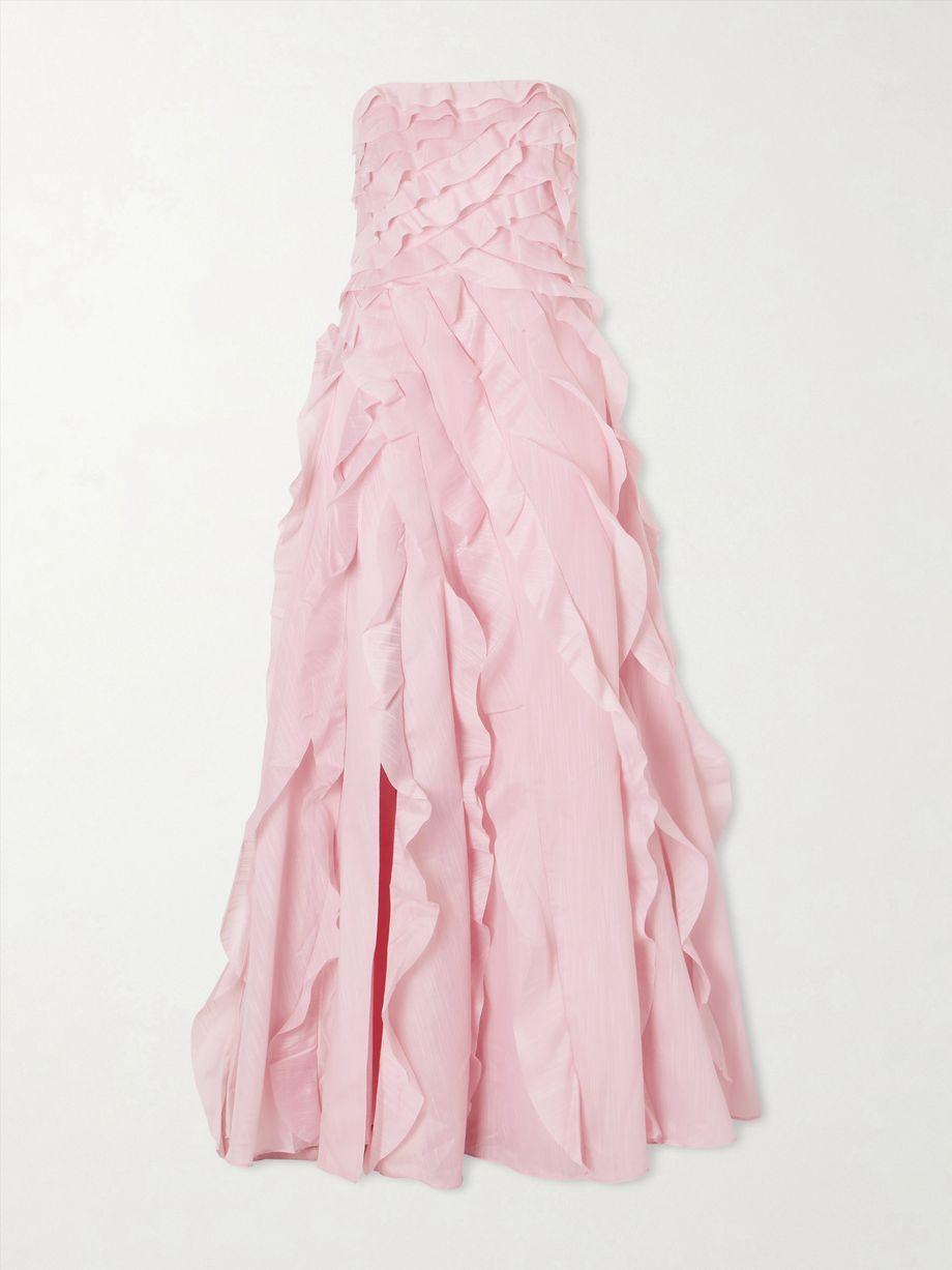 Allairie strapless ruffled shirred faille gown by AJE.