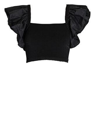 Corinne Ruffled Knit Crop Top by AJE