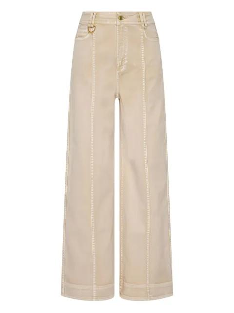 contrast wide leg jeans by AJE