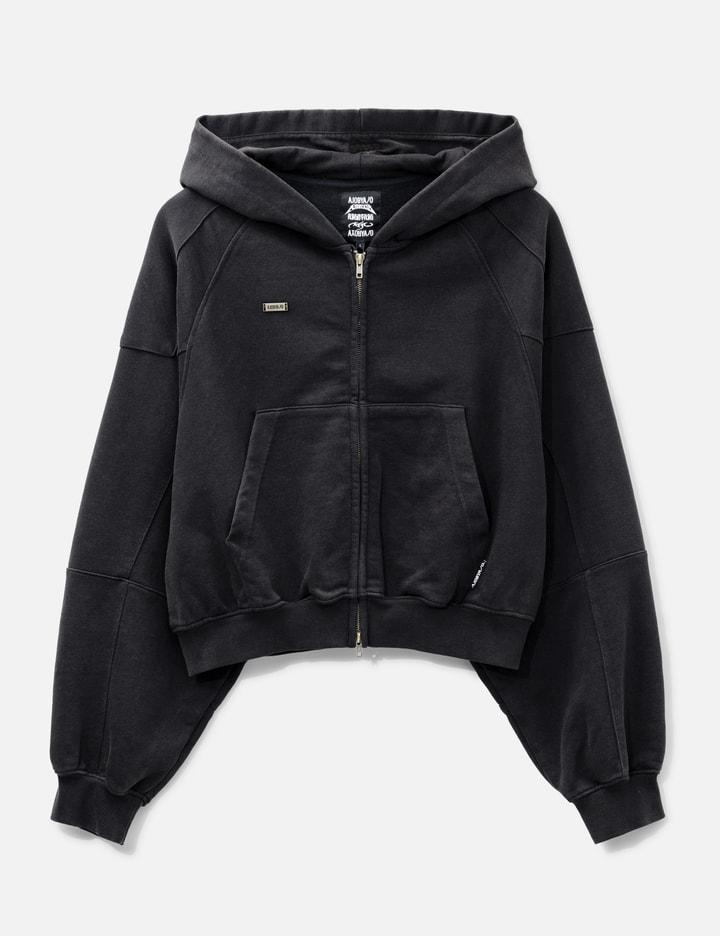 Cropped Washed Zip-Up Hoodie by AJOBYAJO