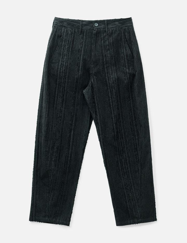 Fringed Stripe Curved Pants by AJOBYAJO