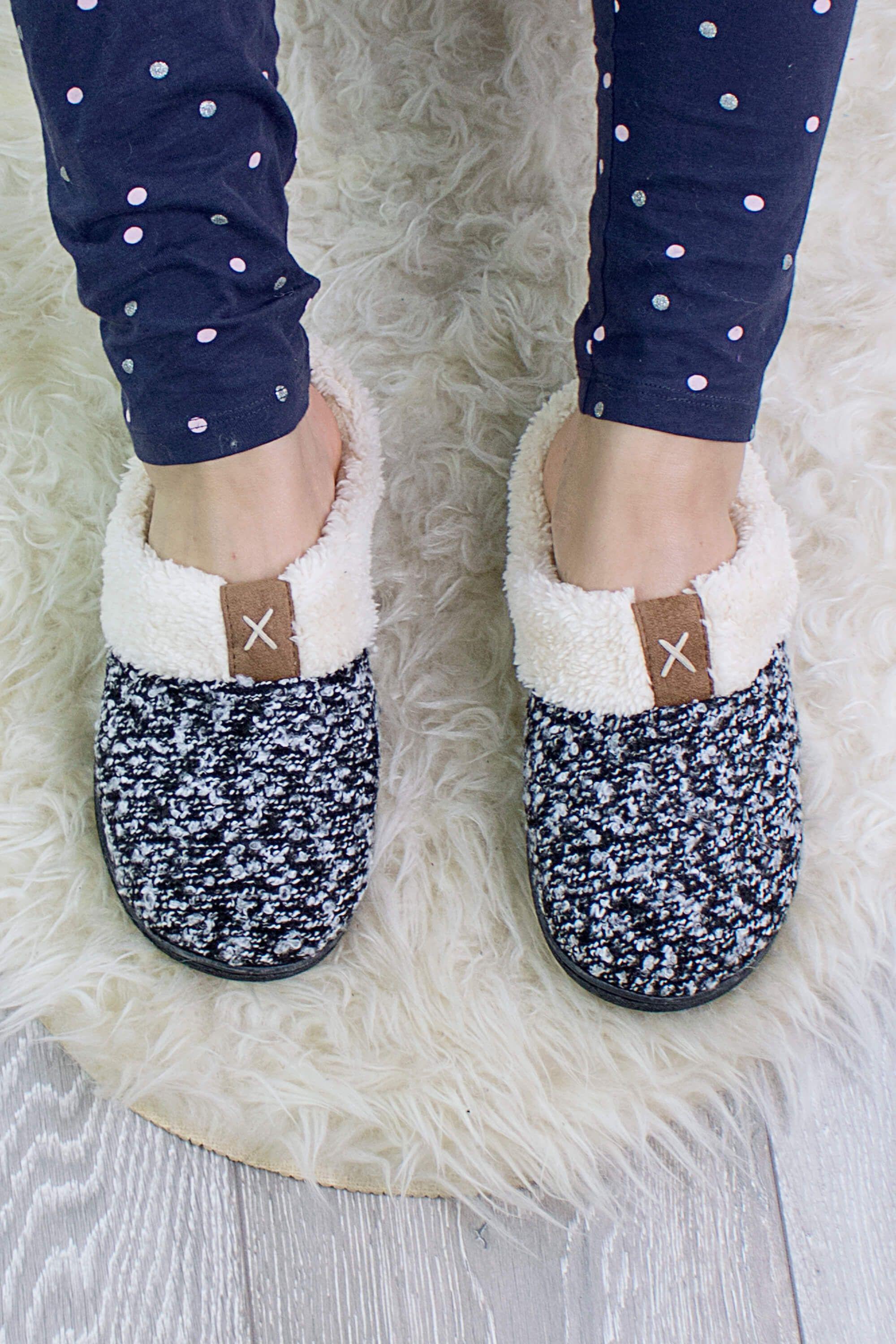 Faux Fur Lined Cosy Winter Slippers by AJVANI