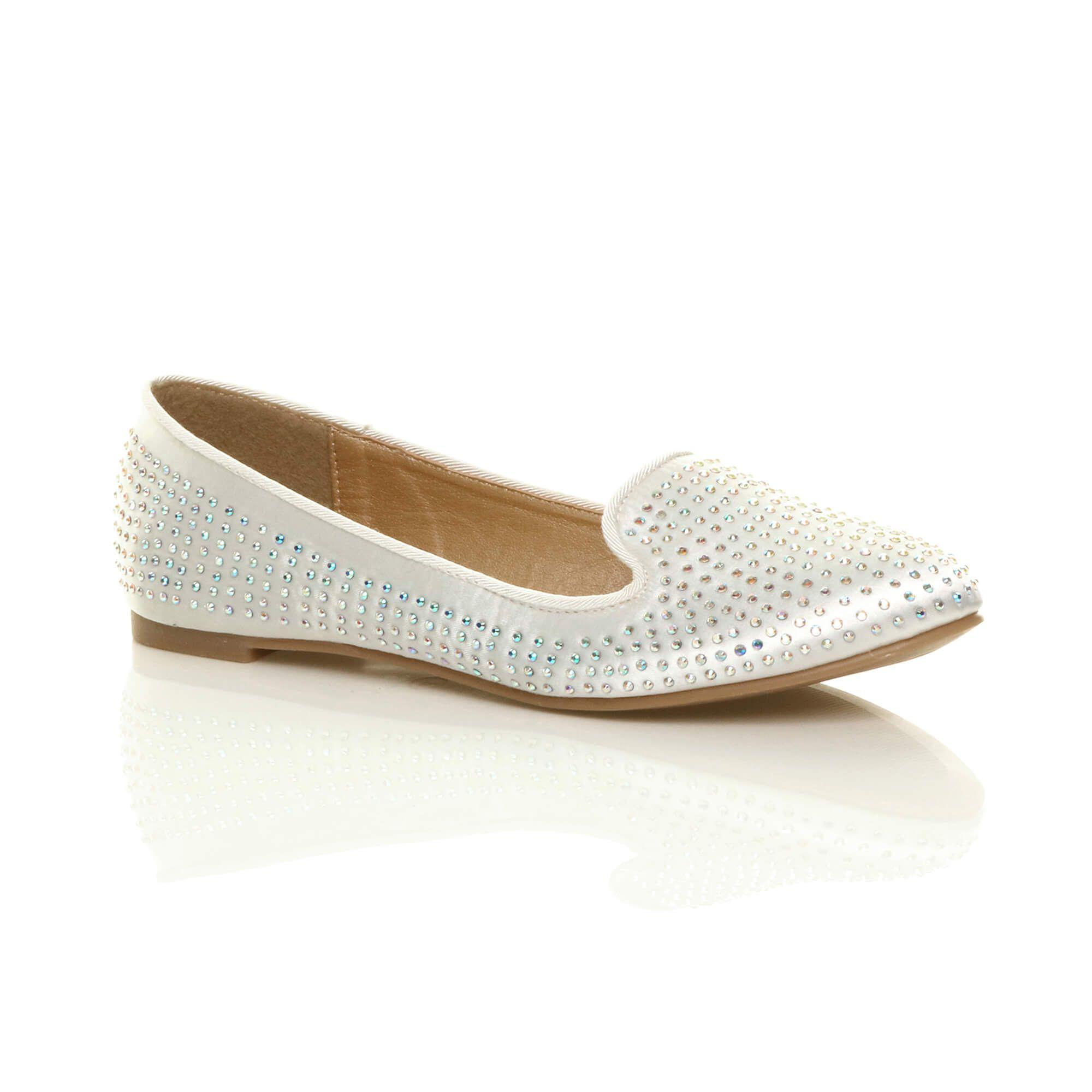 Flat Diamante Loafers Ballet Pumps by AJVANI