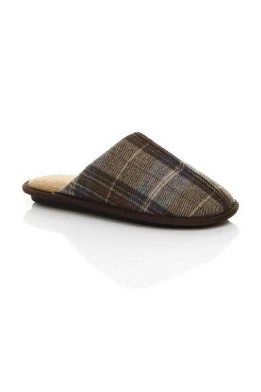 Flat  Heel Check Mules  Slippers by AJVANI