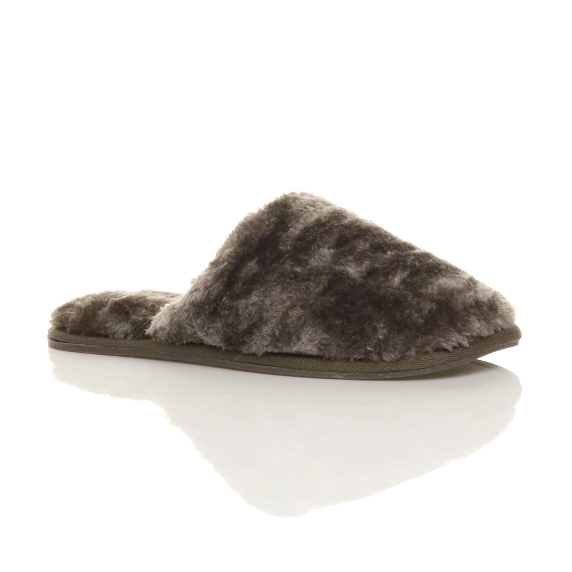 Flat  Heel  Faux Fur Slippers by AJVANI