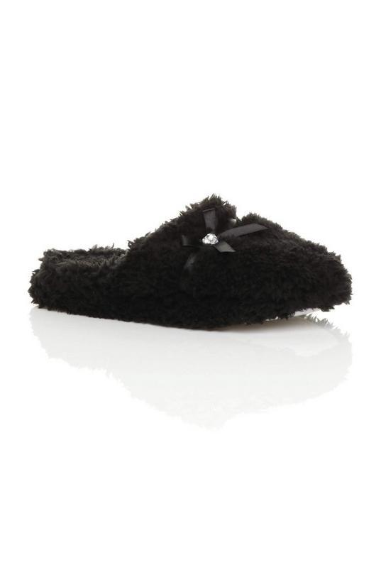 Flat  Heel Fleece Mules  Slippers by AJVANI