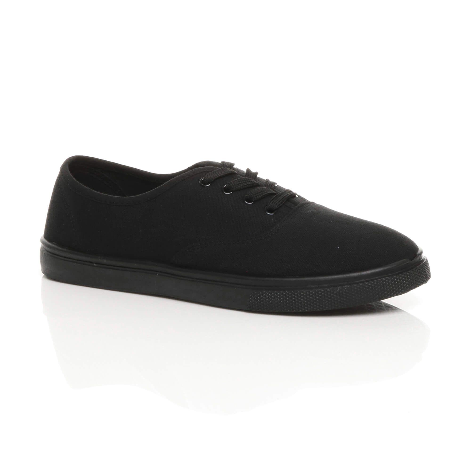 Flat  Heel Lace Up Canvas Pumps Jersey Plimsolls by AJVANI