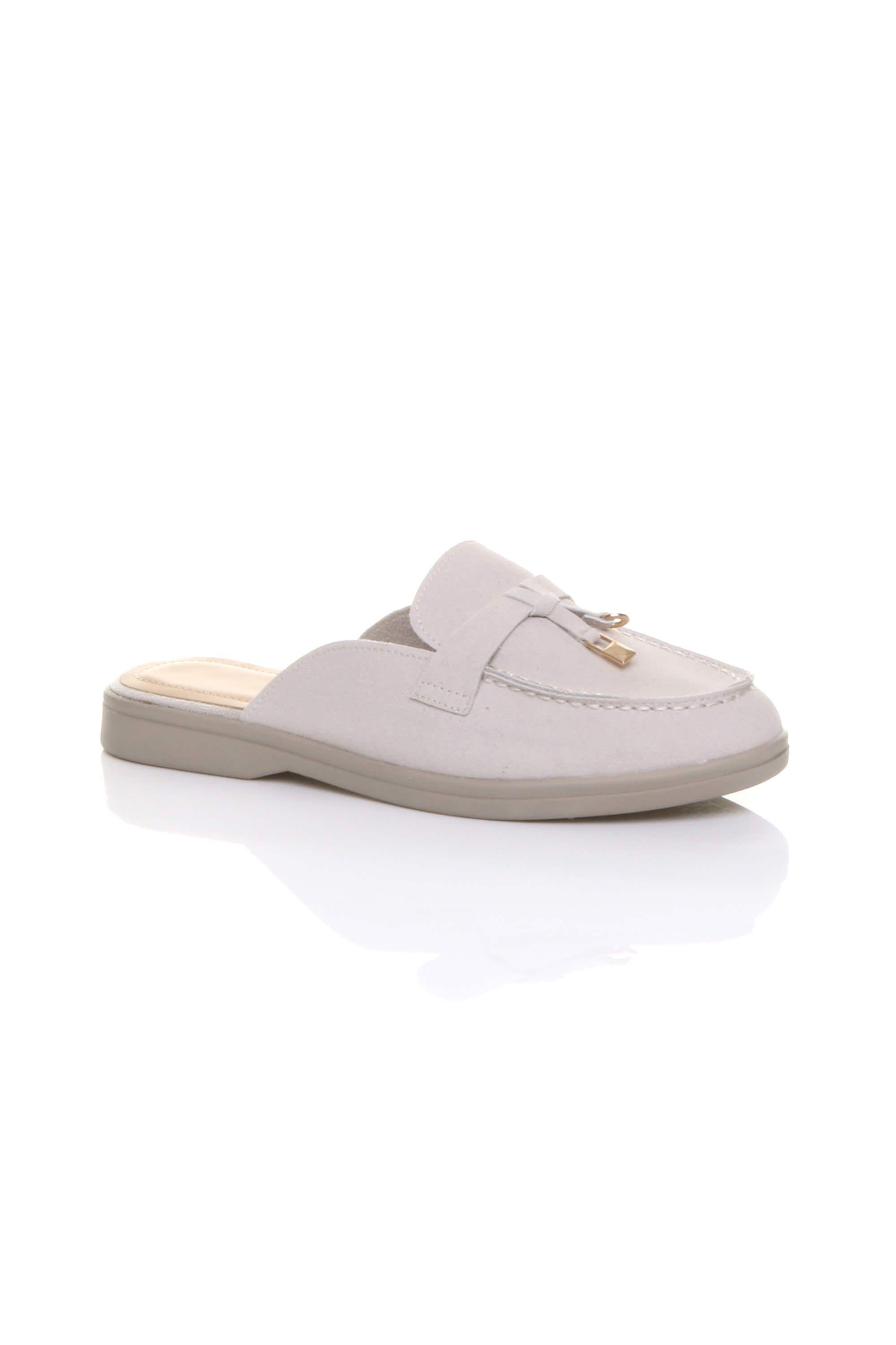 Flat  Heel Slip On Open Back Loafers  Mules by AJVANI
