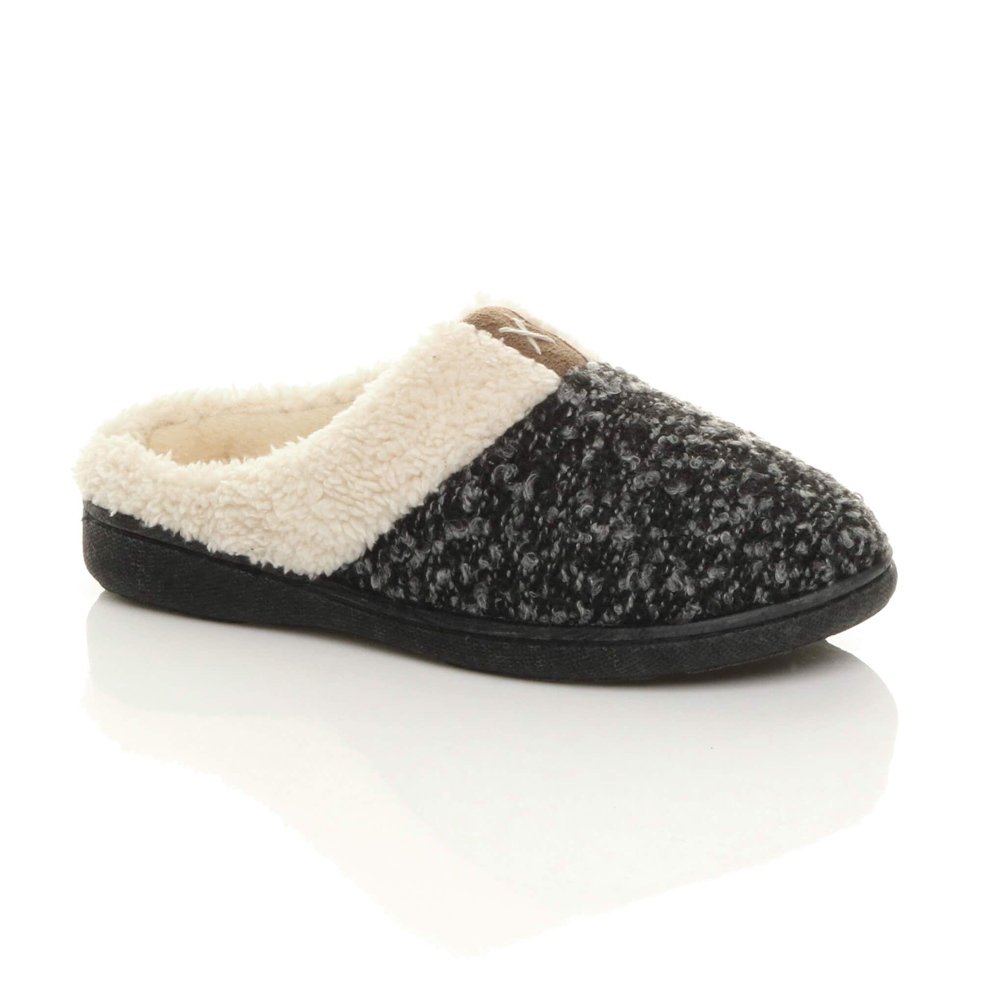 Flat  Heel Two Tone Borg  Slippers by AJVANI