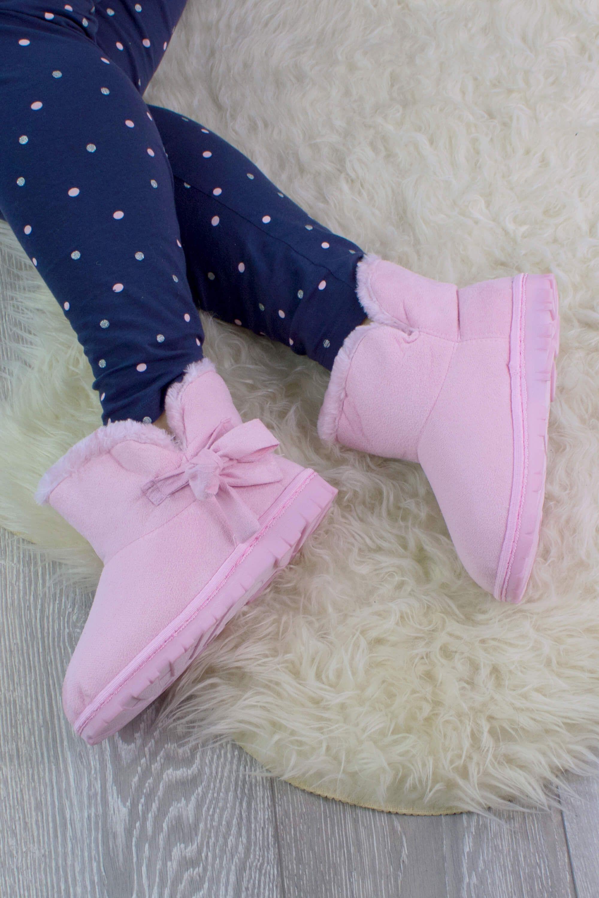 Heel Faux Fur Lined Grip Sole Ankle Boots  Slippers by AJVANI