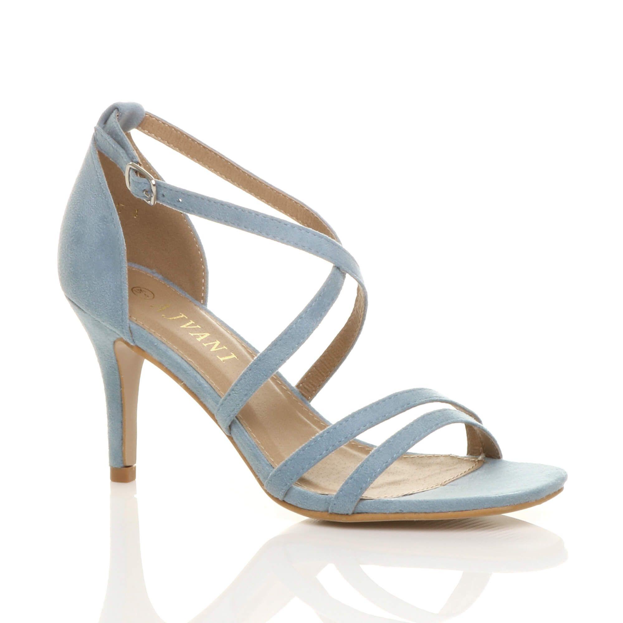 High Heel Crossed Straps Buckle Strappy Sandals by AJVANI