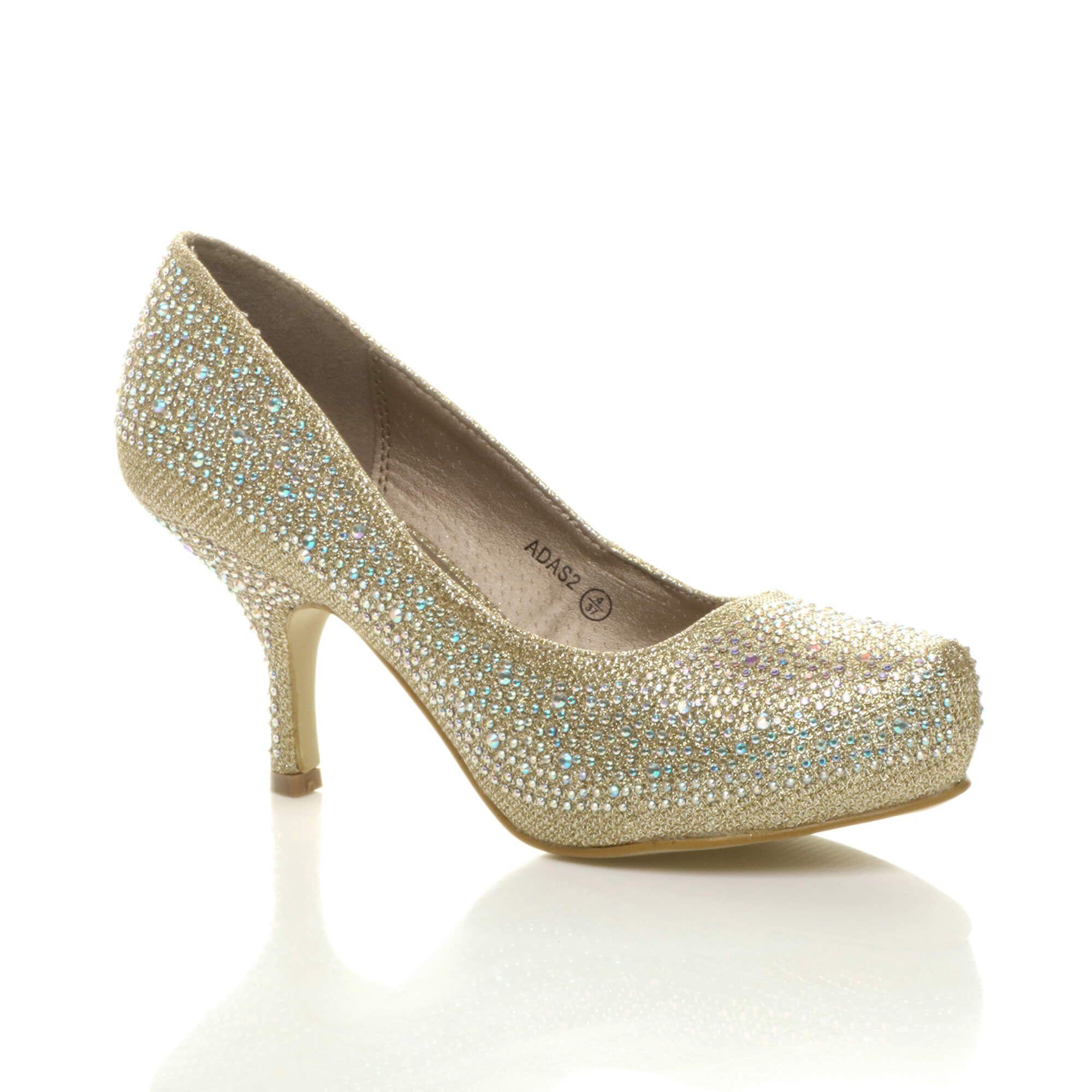 High  Heel  Diamante Court Shoes by AJVANI