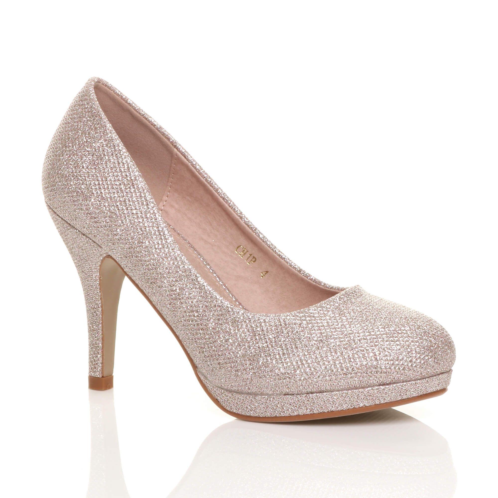 High Heel Glitter Court Shoes by AJVANI