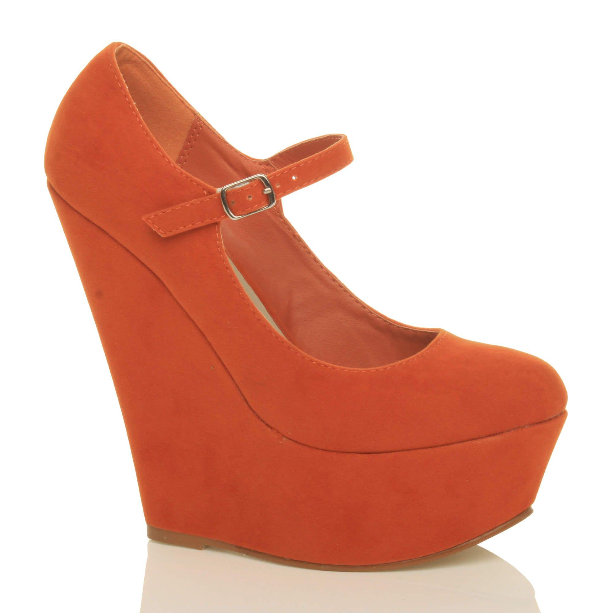 High Wedge Heel Mary Jane Platform  Court Shoes by AJVANI