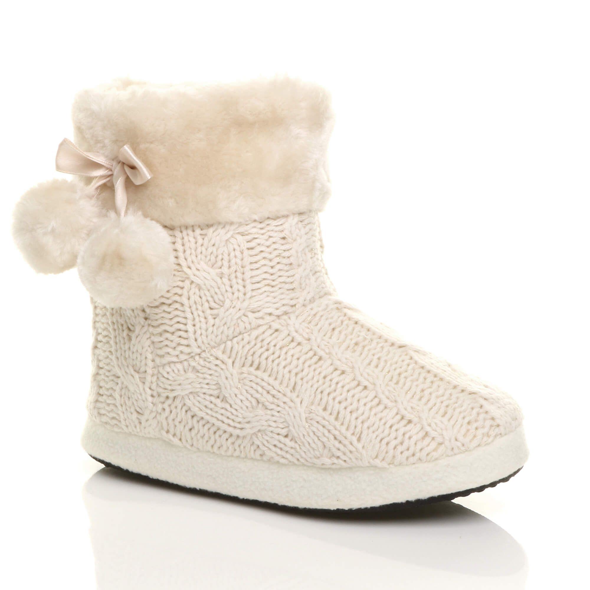 Knitted Glitter Ankle Boot Slippers by AJVANI