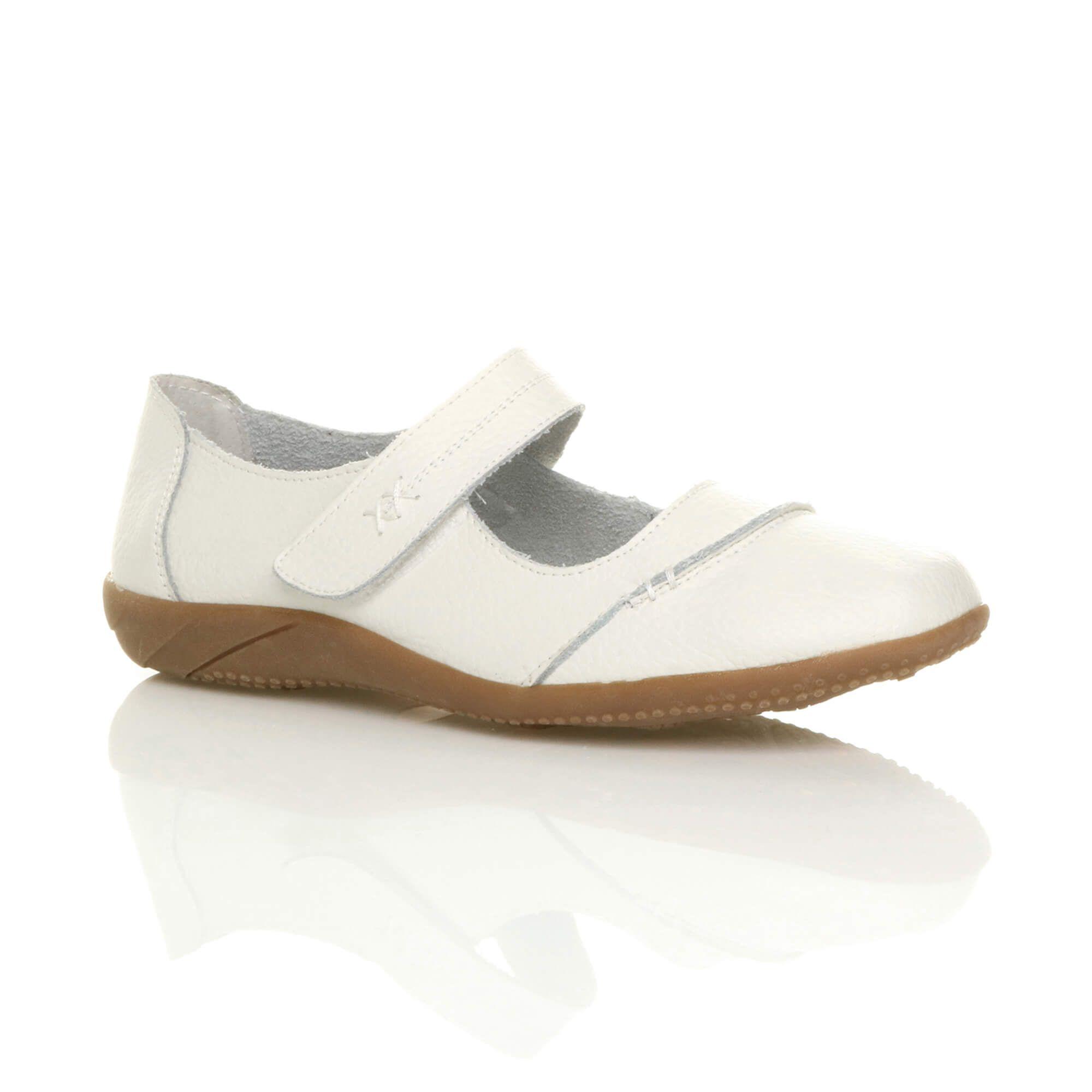 Low  Heel Comfort Touch Close Leather Mary Janes by AJVANI