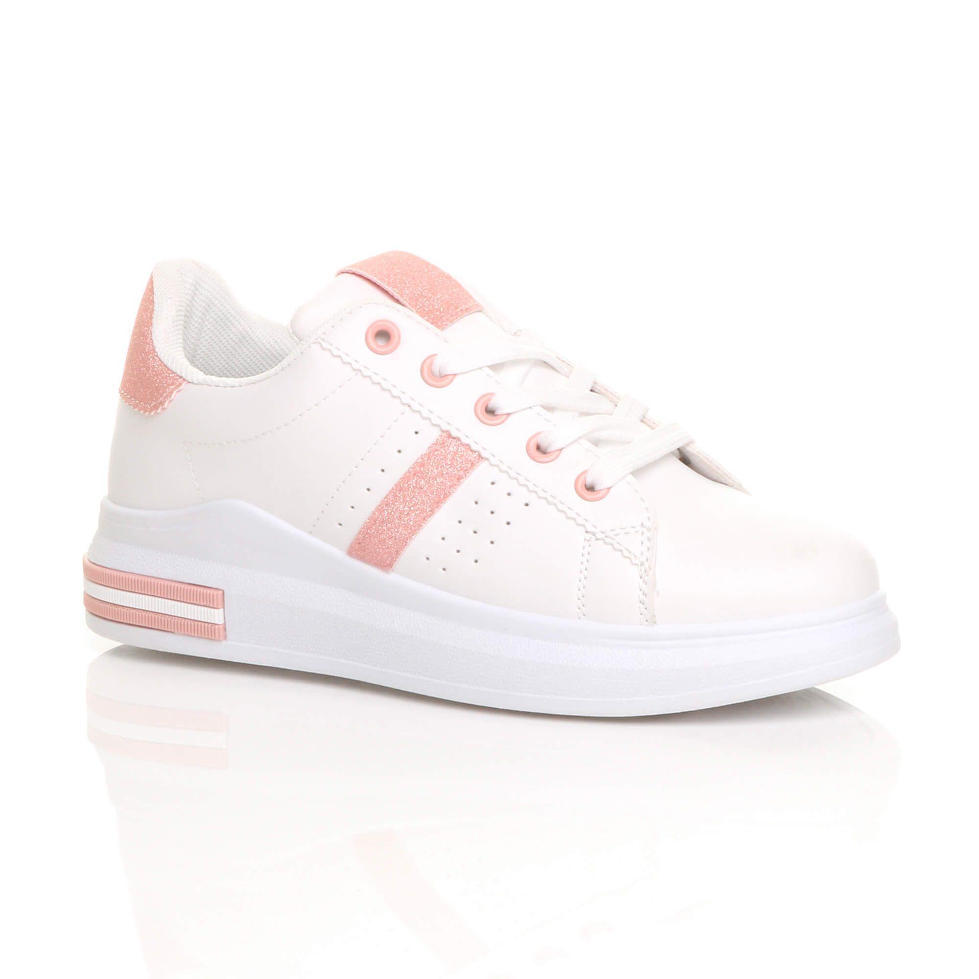 Low  Heel Lace Up Glitter  Chunky Trainers by AJVANI