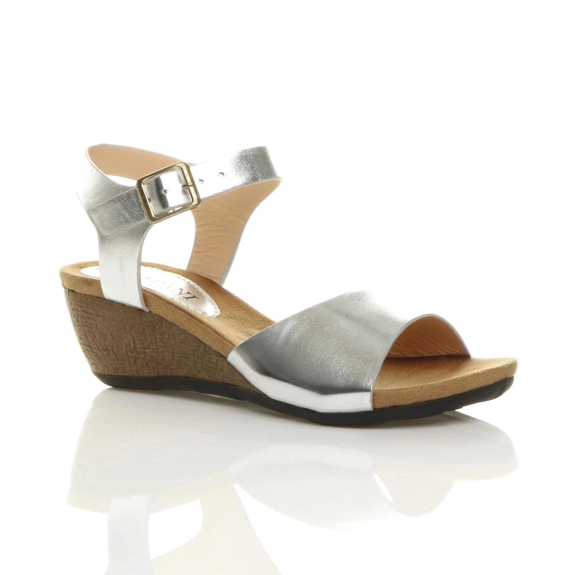 Low Wedge Heel Buckle  Sandals by AJVANI