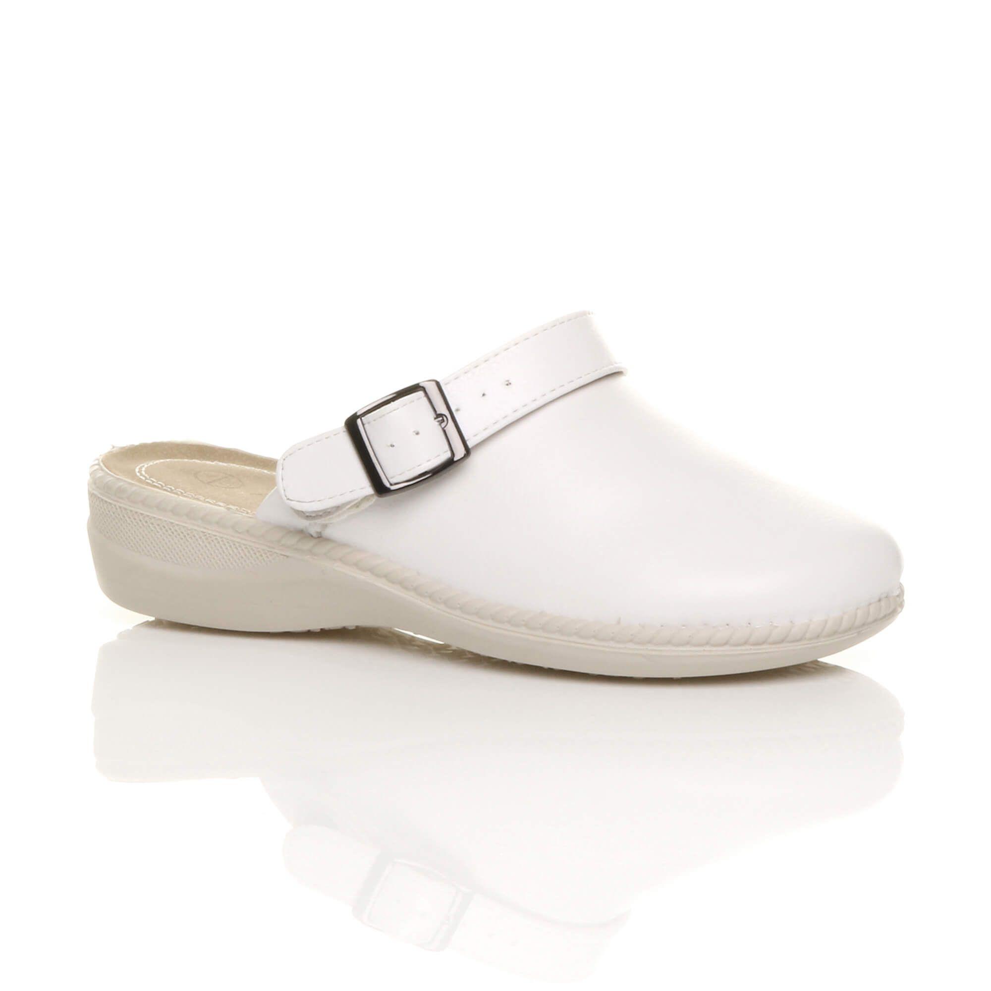 Low Wedge Heel Slingback Clogs Faux Leather Mules by AJVANI
