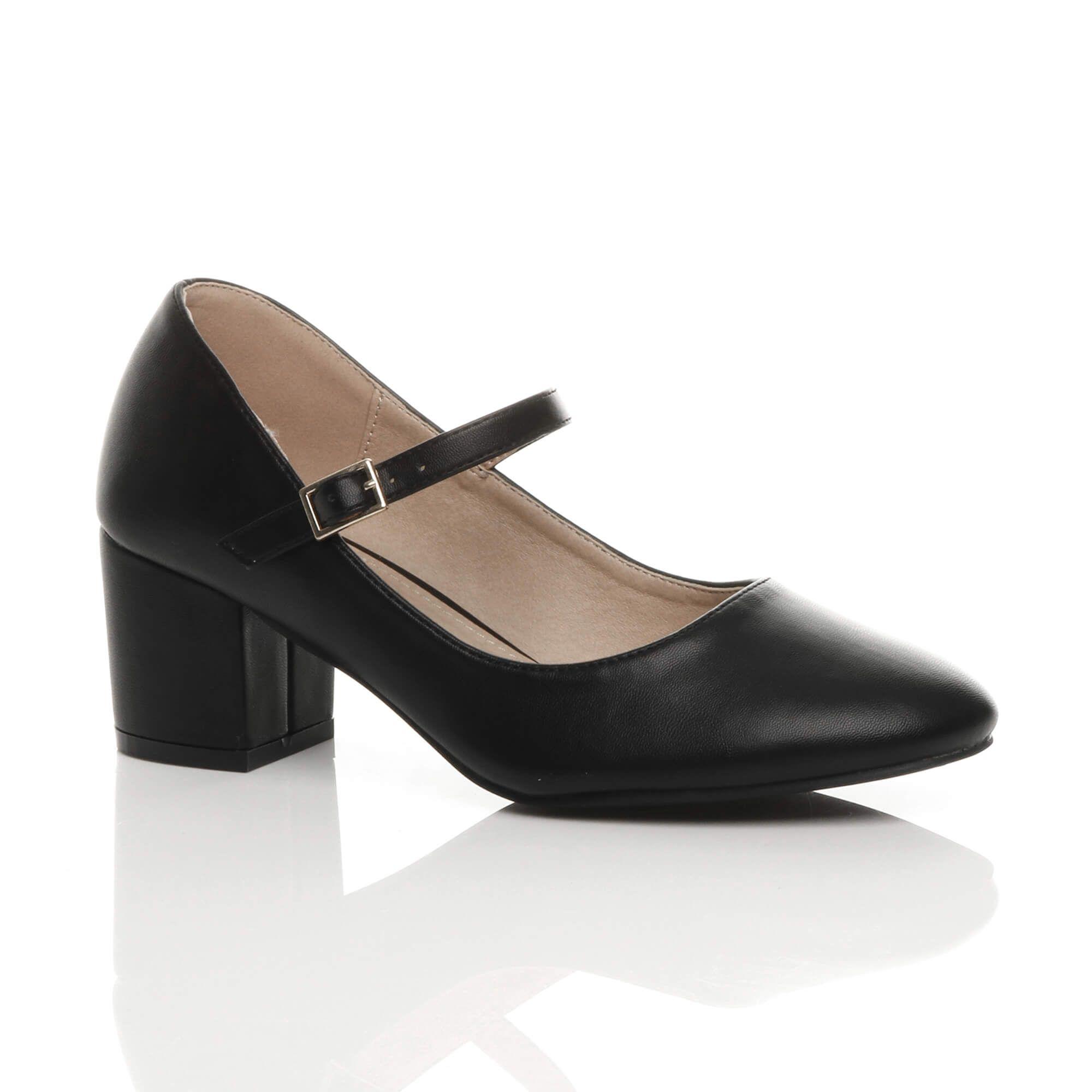 Mid Block Heel Mary Jane Court Shoes by AJVANI