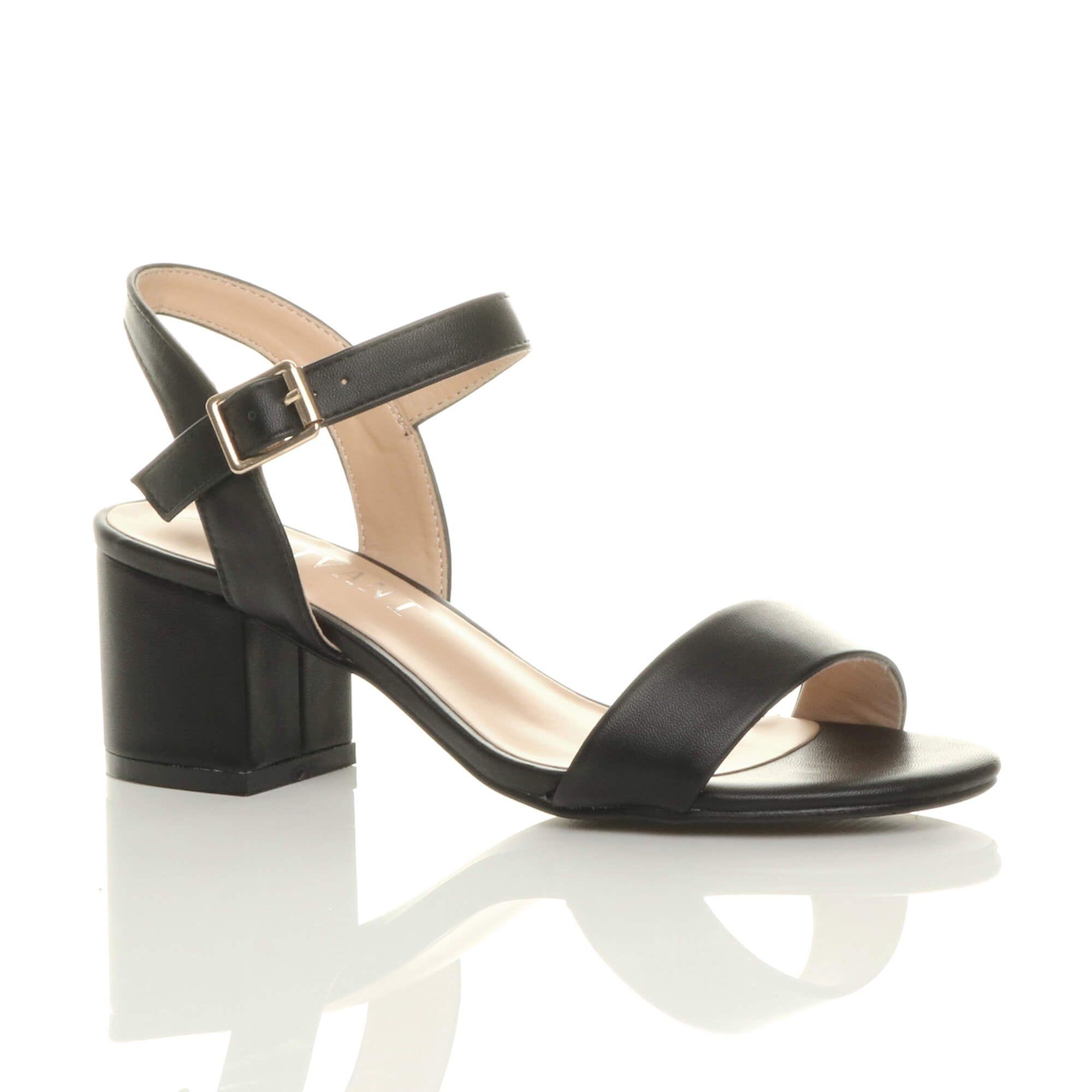 Mid Block Heel Strappy Sandals by AJVANI