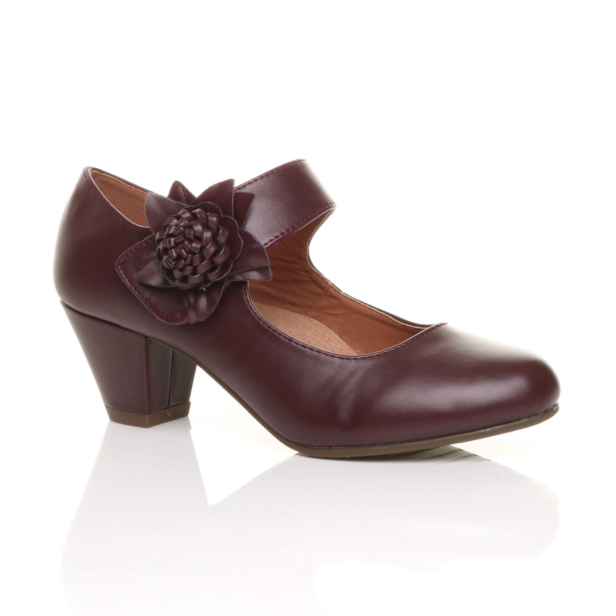 Mid Cuban Heel Mary Jane Comfort  Court Shoes by AJVANI