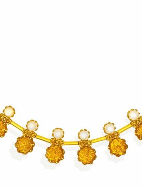 Roshni moonstone and citrine choker by AKANSHA SETHI