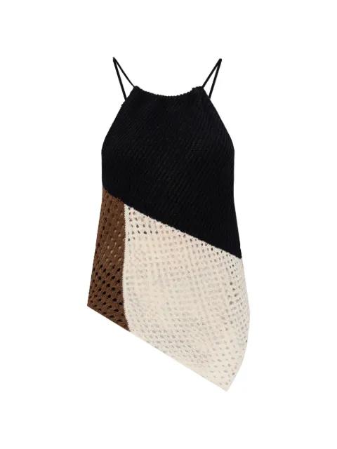 asymmetric colour-block top by AKEP