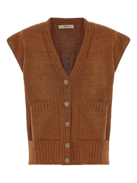 button-front patch-pocket cardigan by AKEP