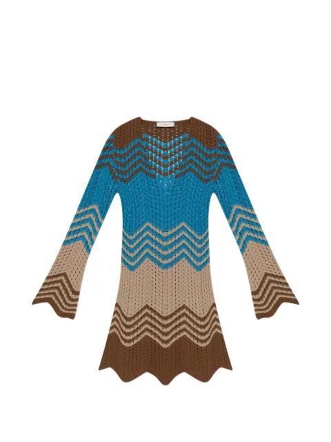 chevron-knit v-neck dress by AKEP