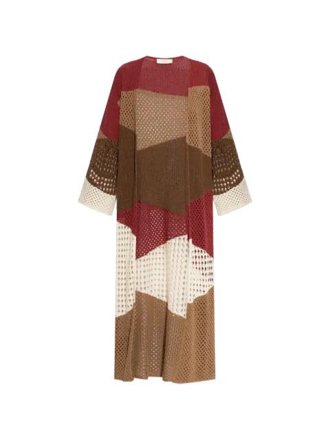 colour-block open-knit cardigan by AKEP