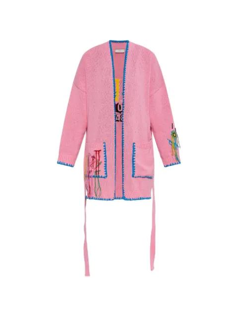 embroidered fringed cardigan by AKEP