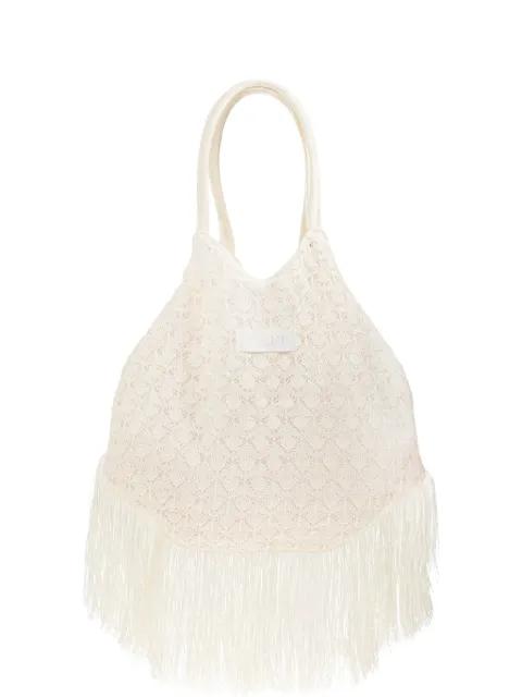 fringed knitted tote bag by AKEP