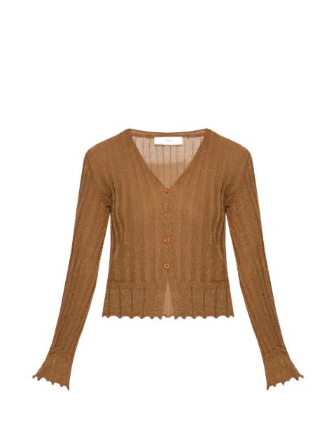scallop-edge V-neck cardigan by AKEP