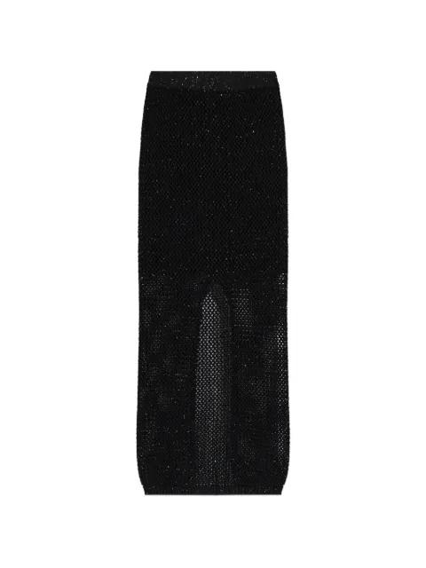 sequin-embellished knitted maxi skirt by AKEP